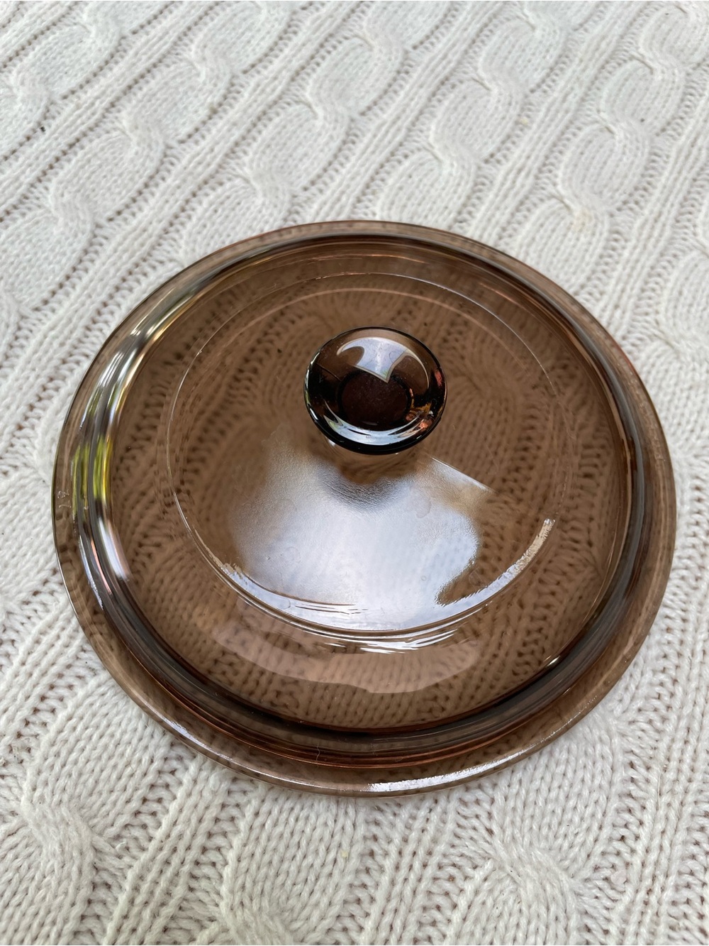 Pyrex Corning Ware Visions P81C Amber Glass Lid 6”